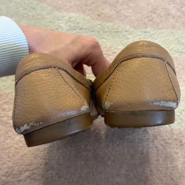 Coach Fredrica Tan Pebbled Leather Driving Loafers Slip-On Flats Preppy Heritage - Image 7