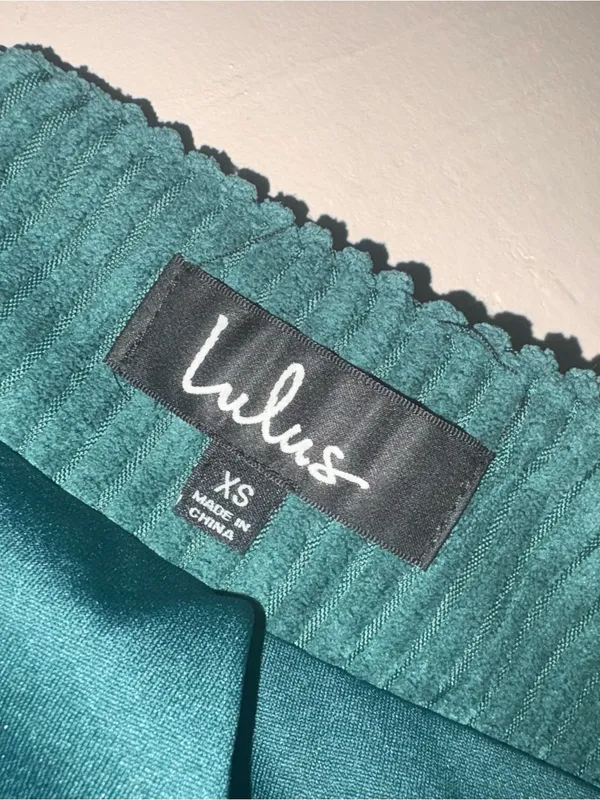 Lulu's Teal Corduroy A-Line Mini Skirt - Image 5
