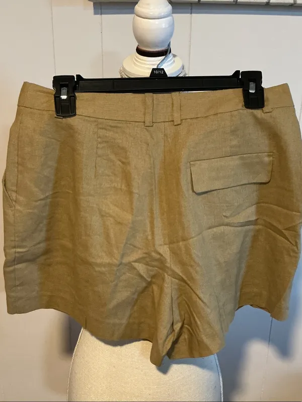 Zara High-Waist Tailored Shorts in Tan - Image 2
