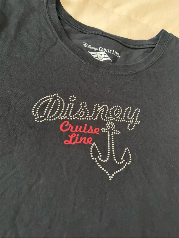 Disney Black Short-Sleeve Cruise Line Tee with Rhinestone Anchor - Image 2