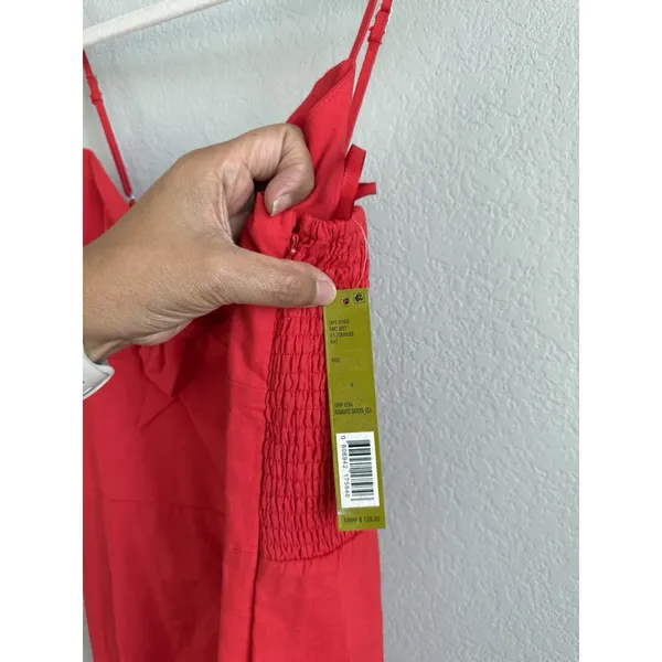 Gianni Bini Red Linen Knot Front Wide Leg Jumpsuit NWT Sz 8 Girl Retro Coquette - Image 7