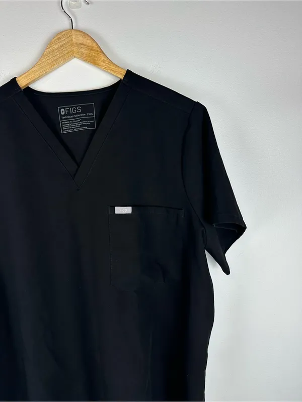 Figs Black Catarina One-Pocket‎ Scrub Top Women’s Sz XXL - Image 2