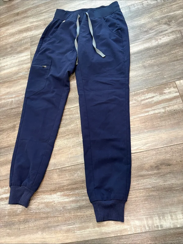 FIGS Navy Blue Jogger Scrub Pants Medical‎ Uniform Drawstring XXS - Image 2