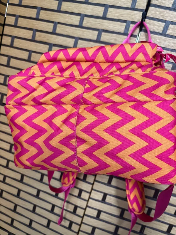 Vera Bradley Orange And Pink Chevron Backpack - Image 6