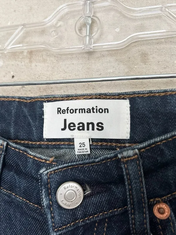 Reformation Lydia High Rise Denim Mini Skirt - Image 4