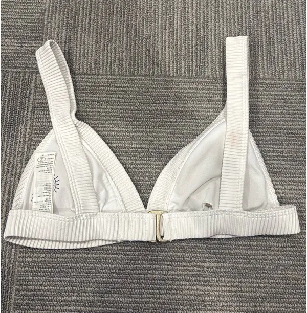Hollister Swim Top Bikini white striped textured - Image 2