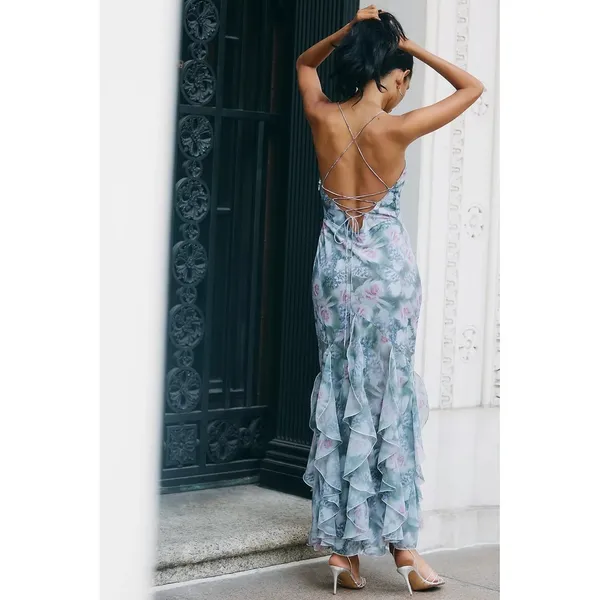 NWT!! Anthropologie FOR LOVE & LEMONS Elea Floral Ruffle Maxi Dress Medium‎ - Image 7