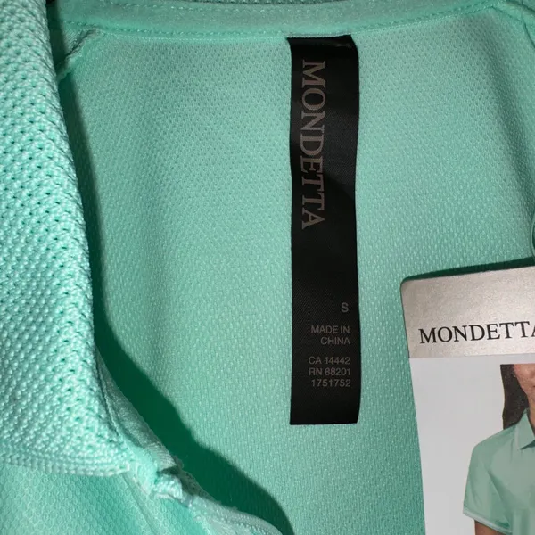 Mondetta Polo Sz S Women Green Active 1/4-Zip Short Sleeve Mesh - Image 3