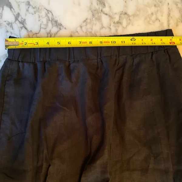 NWOT Quince 100% European Linen Black Side Slit Maxi Skirt Sz L - Image 7