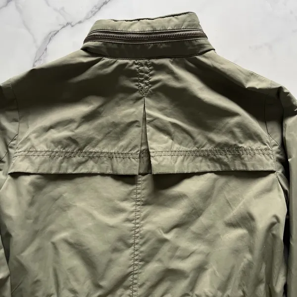 Banana Republic Hooded Anorak Jacket Sage Green Rain Utility Coat Size Small - Image 7