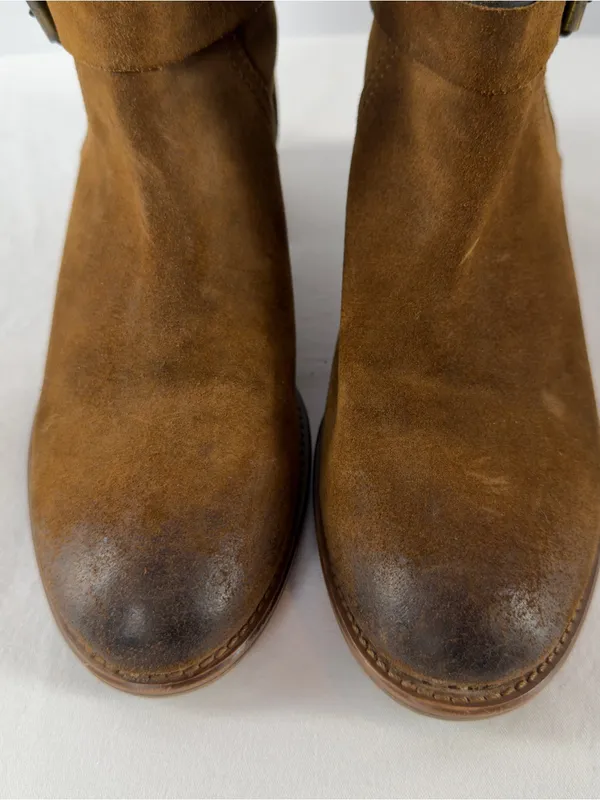 J. Crew‎ Ryder Suede Mid-Calf Buckle Equestrian Riding Boots Size 8.5 Brown - Image 3