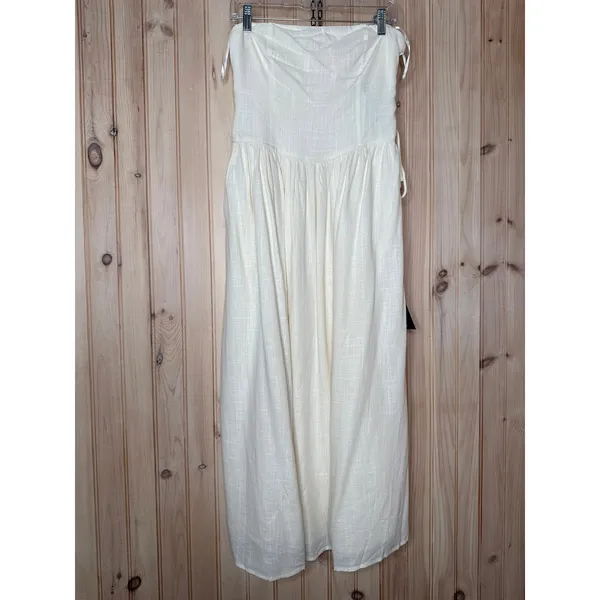 NWT Lulus Undeniable Affection Ivory Strapless Maxi Dress With Pockets Party S - Image 2