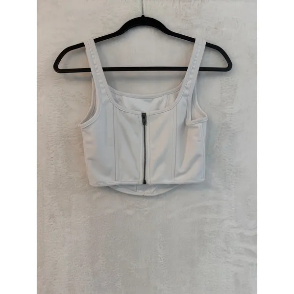 Princess Polly‎ White Corset Crop Top Sleeveless Zipper Back US 2 - Image 7