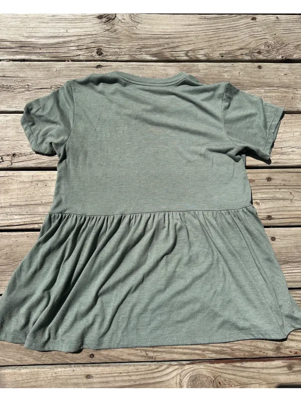 American Eagle Olive Drab Peplum Swing Top, Size S - Image 7