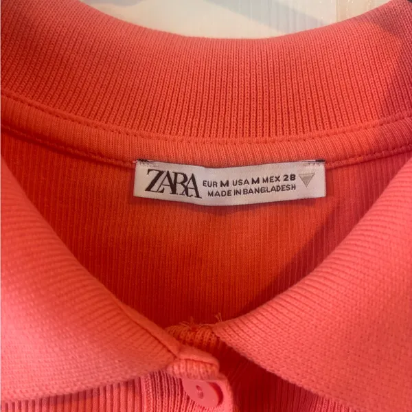 Zara Coral Button-Up Knit Top - Image 2