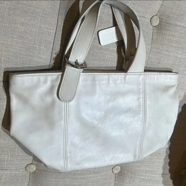 Coach White Leather Shoulder/ Mini Tote Bag No B 8P-4133 - Image 5