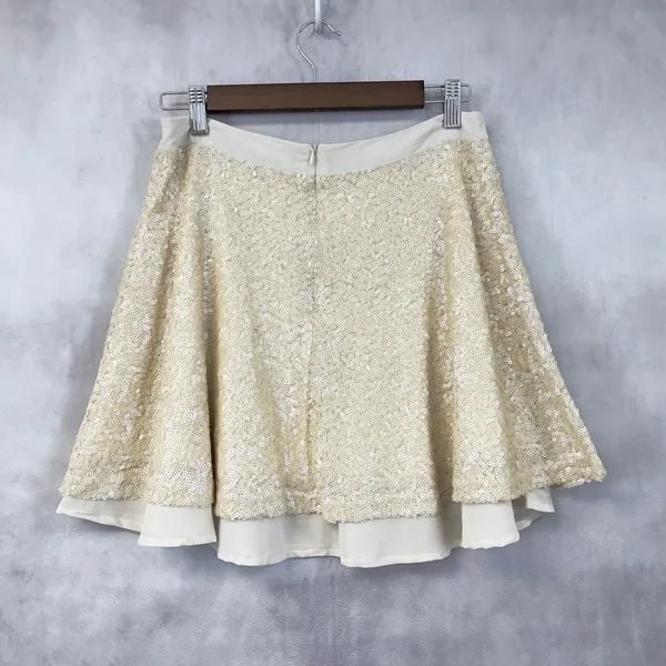 JOA Sequin Mini Skirt Women Medium Champagne Party Disco Going Out Showgirl Glam - Image 2