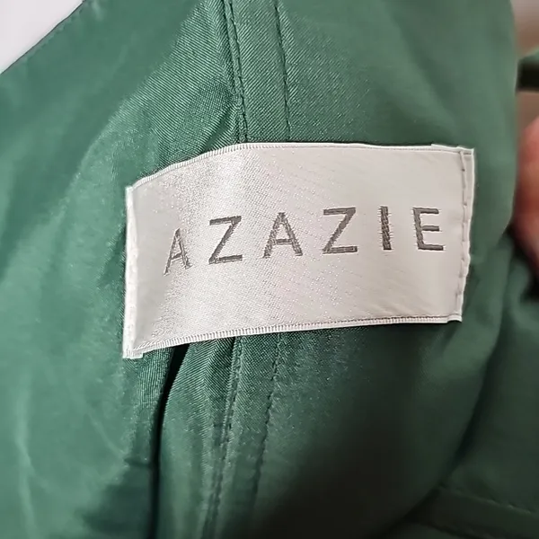 Azazie emerald green halter top bow knot pleaded chiffon corset cocktail dress 8 - Image 7