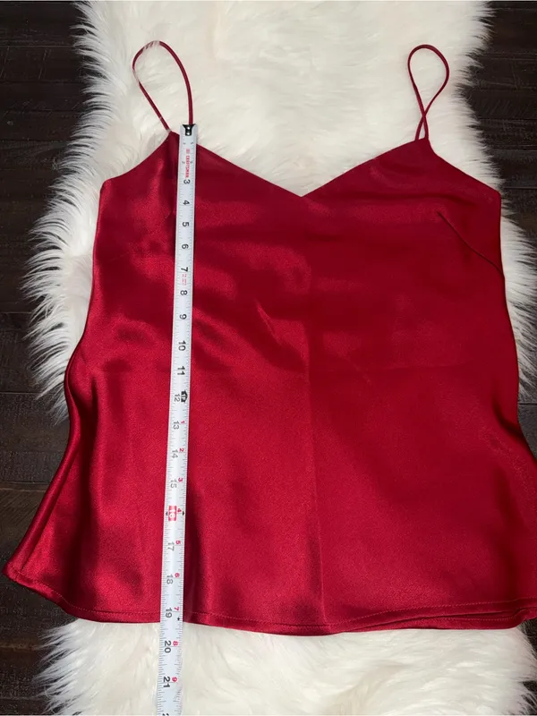 Galvan London Red Satin Spaghetti Strap Cami Top Sz 8 - Image 3