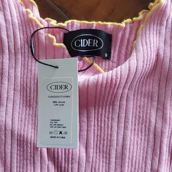 Cider Womens Contrast High Low Tank Top-Cider - Image 2