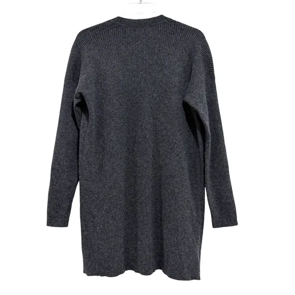 J.Jill Cashmere Cardigan Sweater Womens Small Charcoal Gray Open Front Longline - Image 2