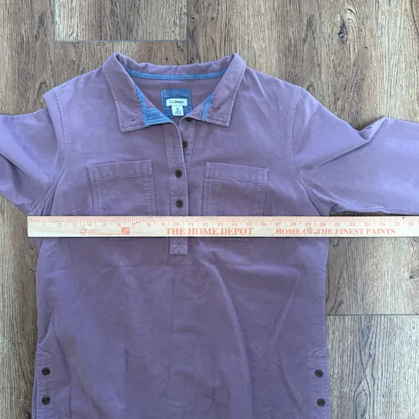 LL Bean‎ Womens Mauve Purple 100% Cotton Henley Long Sleeve Sweater Item Size M - Image 7