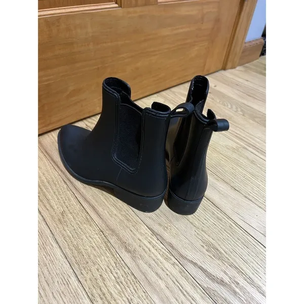 Anthropologie Jeffrey Campbell Black Cloudy Waterproof Chelsea Platform Boots 9 - Image 5