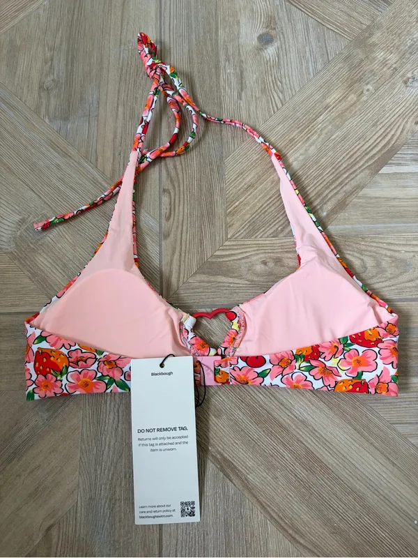 Blackbough Swim Thea Scoop Neck Top Berry Cherry Heart Ring Size Small - Image 3