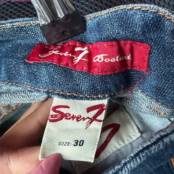 Seven7‎ Cotton Shabby Y2K Distressed Bootcut Jeans 30 Indigo - Image 4