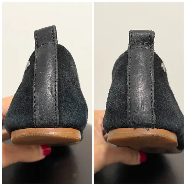 Ugg Black Jonette Suede Leather Flats 6 Almond Toe *No Box* - Image 12