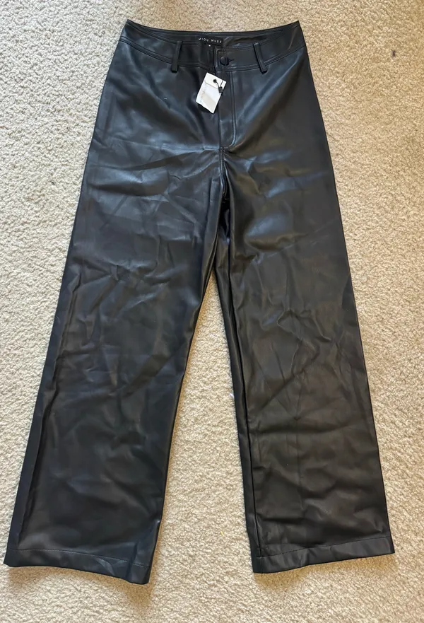 BOUTIQUE LEATHER PANTS Black Size M - Image 3