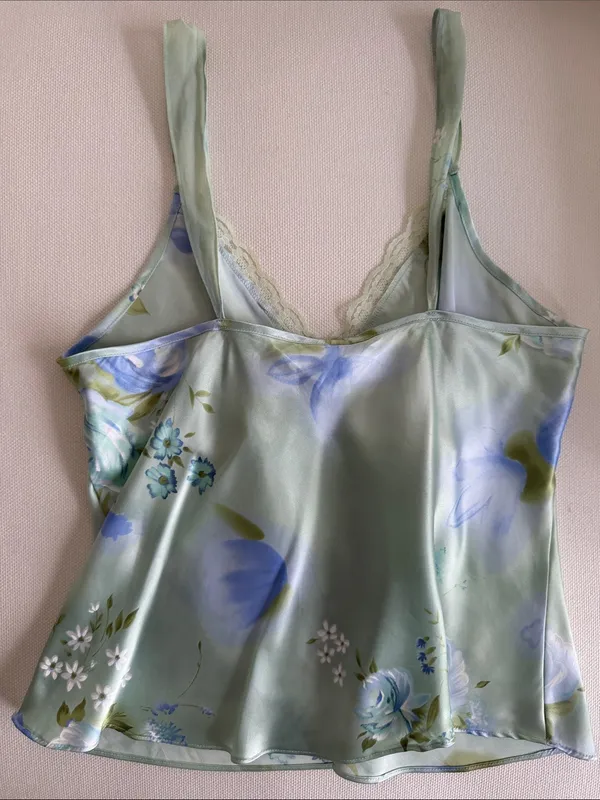 Secret Treasures Y2K Satin Floral Lace Cami Top - Image 4