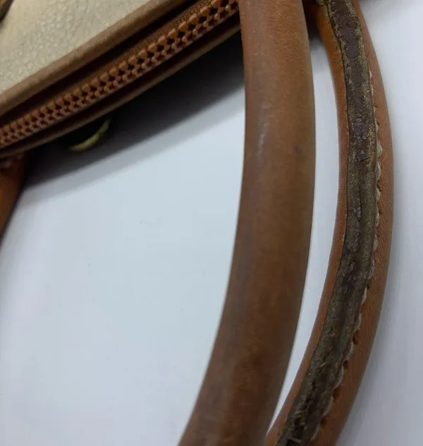 DOONEY And BOURKE white pebbled leather vintage tote bag - Image 15