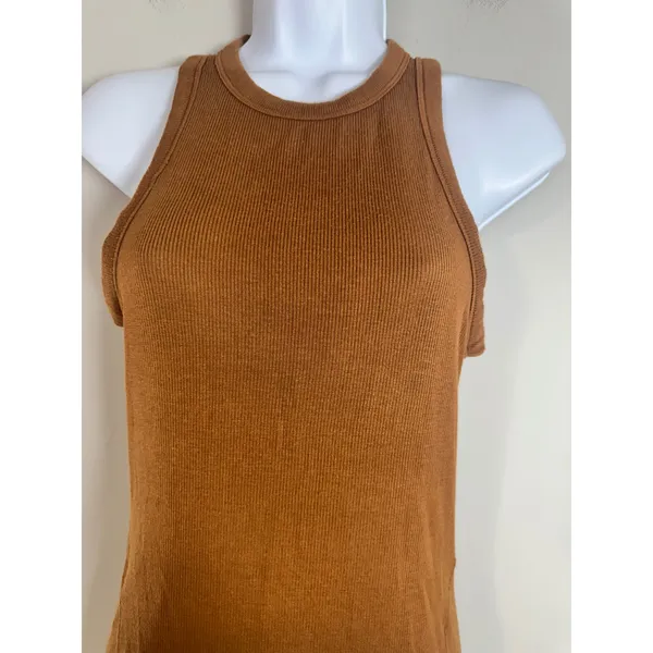 Lululemon Hold Tight Tank Top Copper Brown Ribbed High Neck Racerback Size 4 - Image 5
