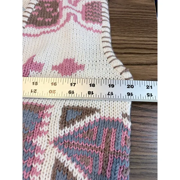 Vintage 90s Southwestern Sweater Vest Geometric M Fall‎ Autumn Cabin Core - Image 11