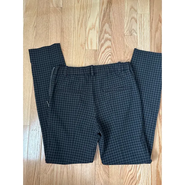 Zara Woman Plaid Skinny Pants XS Black Gray Check Ankle Trousers Office Career - Image 5