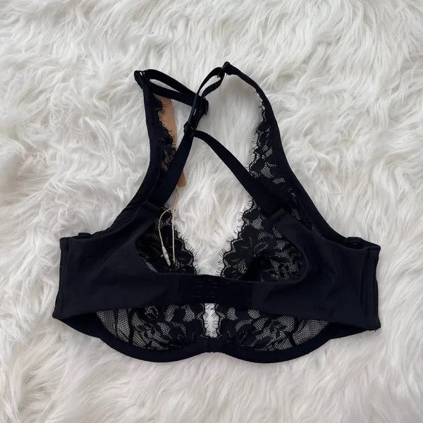 Skims Femme Lace Plunge Bra Onyx Size 34C - Image 5