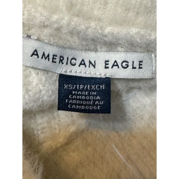 American Eagle Outfitters NWT XS Ribbed Cropped Off Shoulder Sweater Cream - Image 6
