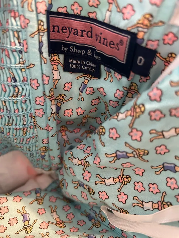 Vineyard Vines Strapless Patchwork Pattern Dress - Image 6