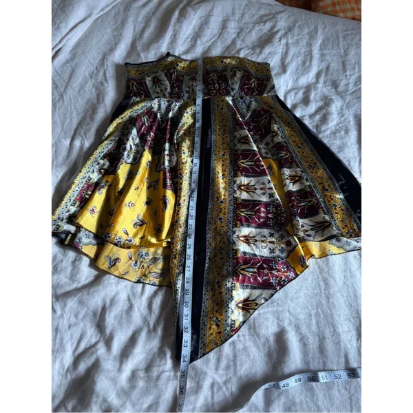 Y2K Vintage Neelam Satin Hankerchief Style Boho Dress Size Large - Image 8