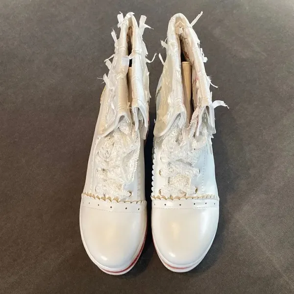 Women’s Platform Wedge Boots White Size EU 37 (6.5 US) NEW - Image 2