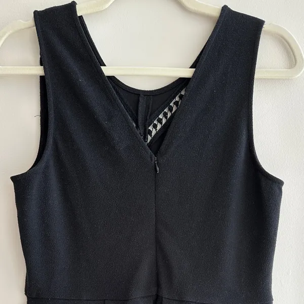 maison Jules Black Pleated Mini Dress with Diamond Cutouts, Size Large - Image 10