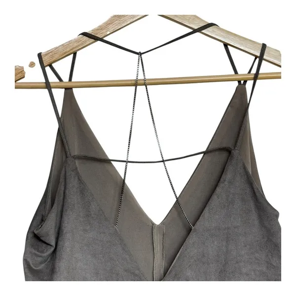 Zara Womens VNeck Sleeveless Layered Tank Top tan Small faux suede S Casual Chic - Image 4