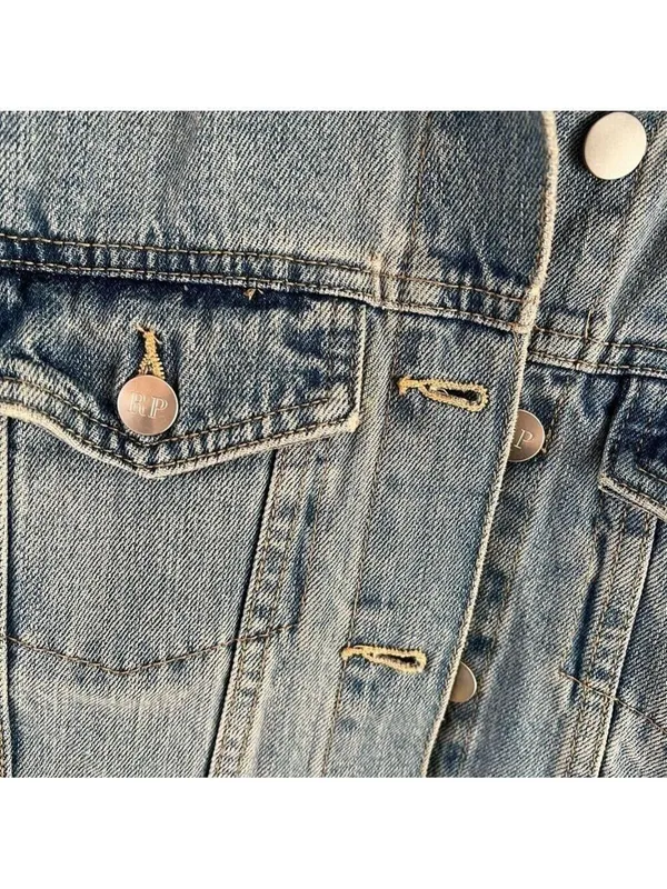 Rachel Parcell Distressed Denim Jean Jacket Size XS - Image 2