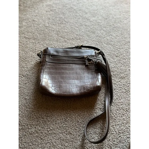 St. John’s Bay Brown Croc Embossed Crossbody Bag Tassel Fall Y2K No - Image 2
