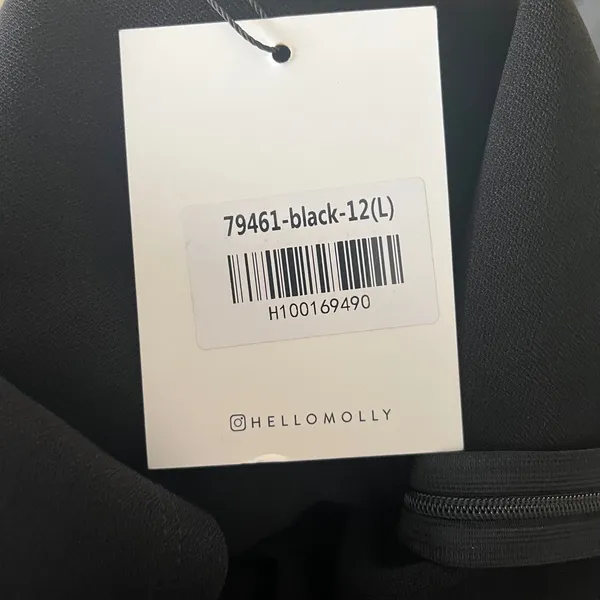 Hello‎ Molly Noticed Dress Black Halter Neck Ruched Mini Dress Womens Size 8 L - Image 6