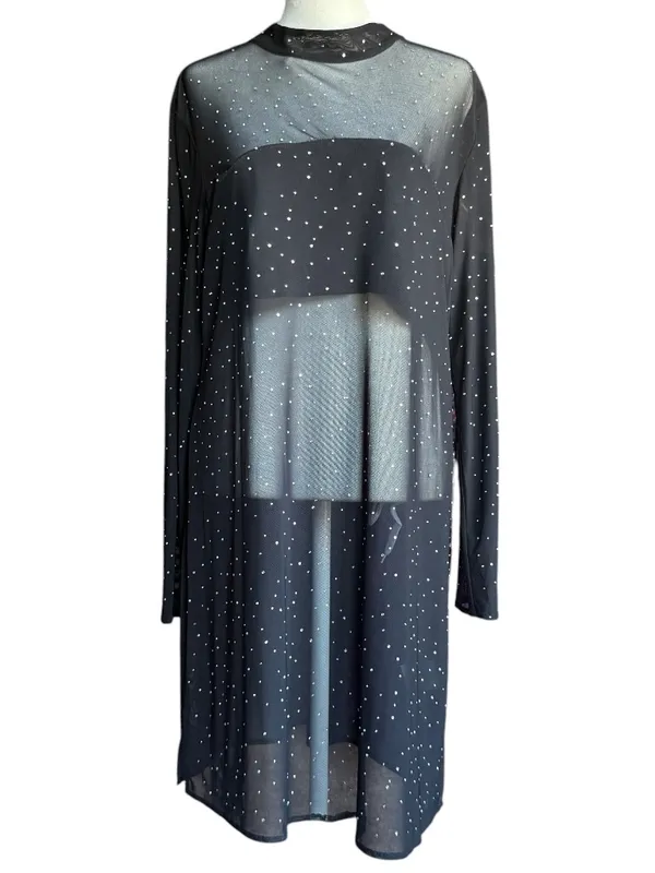 Eva Franco Starlight Long-Sleeve Sheer Tunic Sz L‎ - Image 7