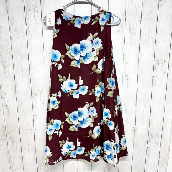 Altar'd State Dress Women Size Medium Vneck Sleeveless Maroon Floral Mini Casual - Image 6