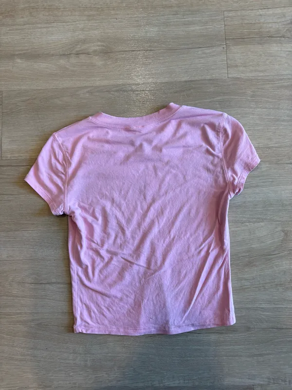 Skims V Neck Cropped Cotton Tee  - Image 3