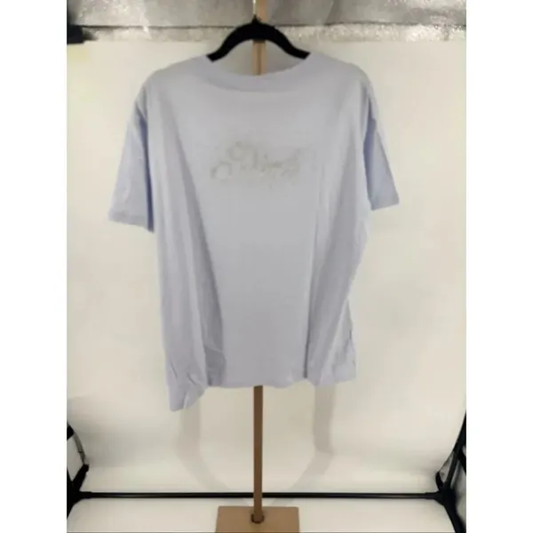 Victoria’s Secret PINK Campus T Shirt M Blue Short Sleeve Glitter Logo Top - Image 8